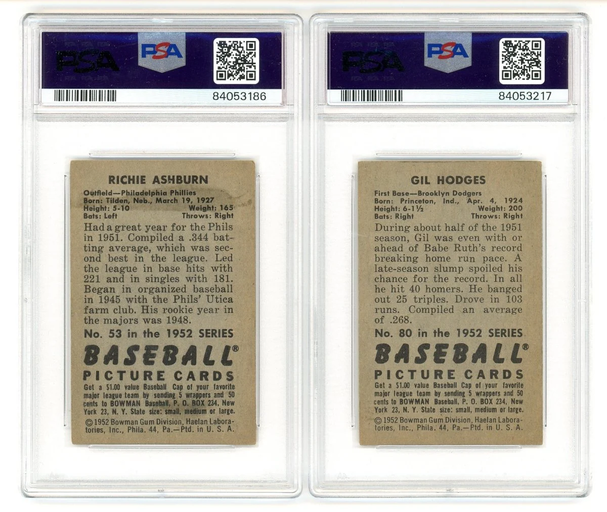 1952 BOWMAN BASEBALL COMPLETE GRADED SET BREAK - 2 GRADED CARDS PER BOX! - Image 13