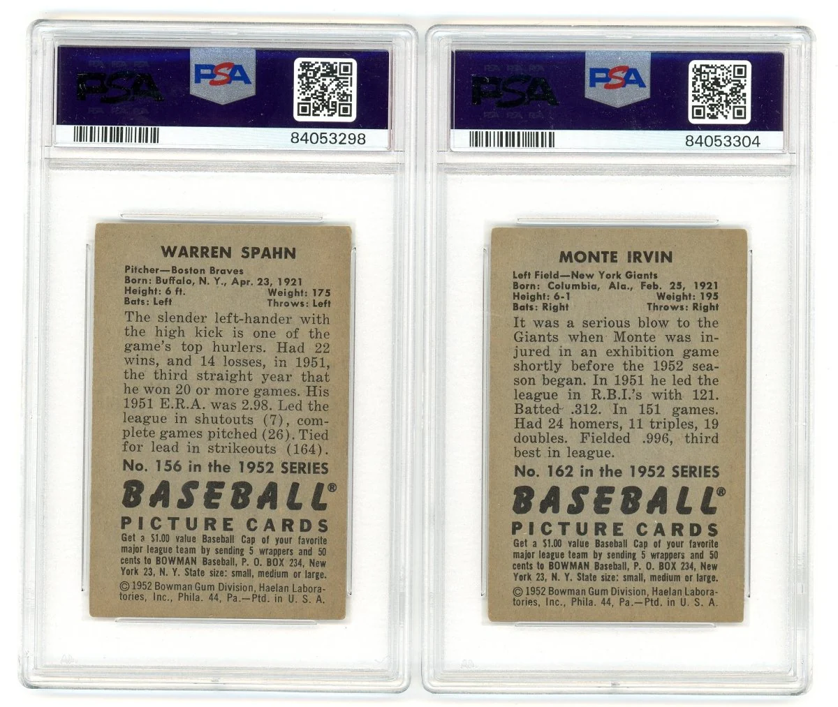 1952 BOWMAN BASEBALL COMPLETE GRADED SET BREAK - 2 GRADED CARDS PER BOX! - Image 17