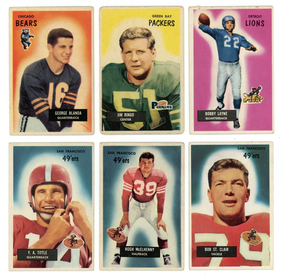 1955 BOWMAN FOOTBALL COMPLETE SET BREAK – 5 CARDS PER BOX! (1) HOFER OR STAR PER BOX! - Image 6