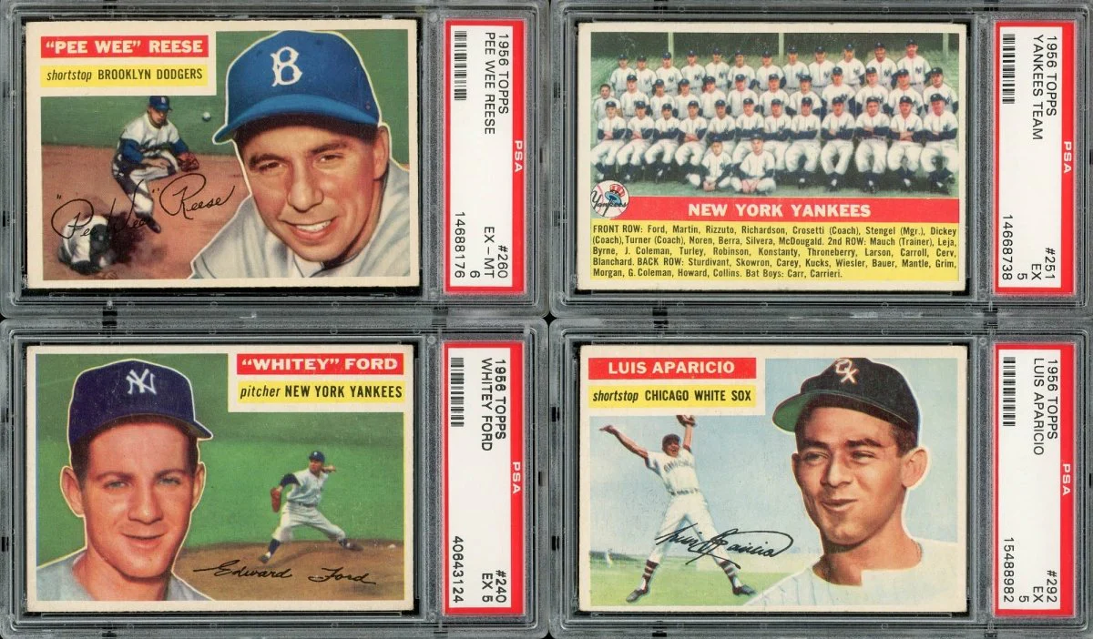 1956 TOPPS BASEBALL PSA GRADED COMPLETE SET BREAK – 2 CARDS PER BOX! - Image 5