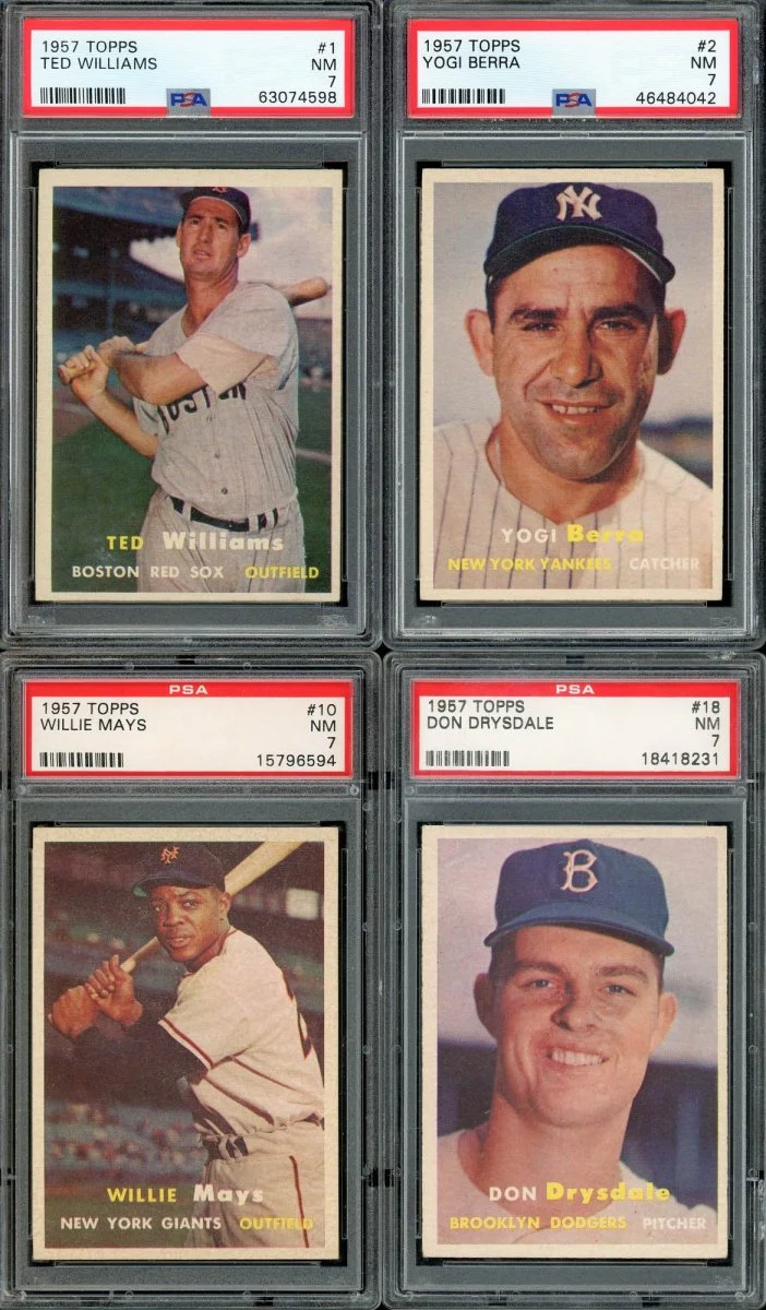 1957 TOPPS BASEBALL COMPLETE PSA GRADED SET BREAK – 1 CARD PER BOX! ALL PSA 7 OR HIGHER! - Image 2