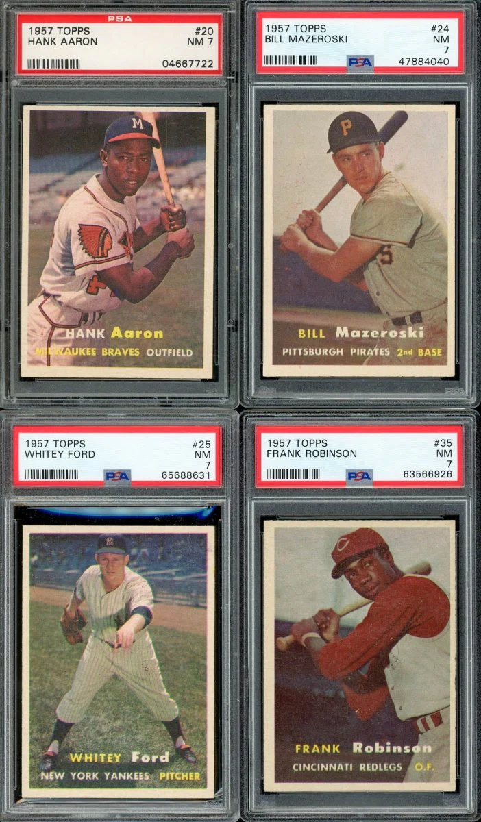 1957 TOPPS BASEBALL COMPLETE PSA GRADED SET BREAK – 1 CARD PER BOX! ALL PSA 7 OR HIGHER! - Image 3