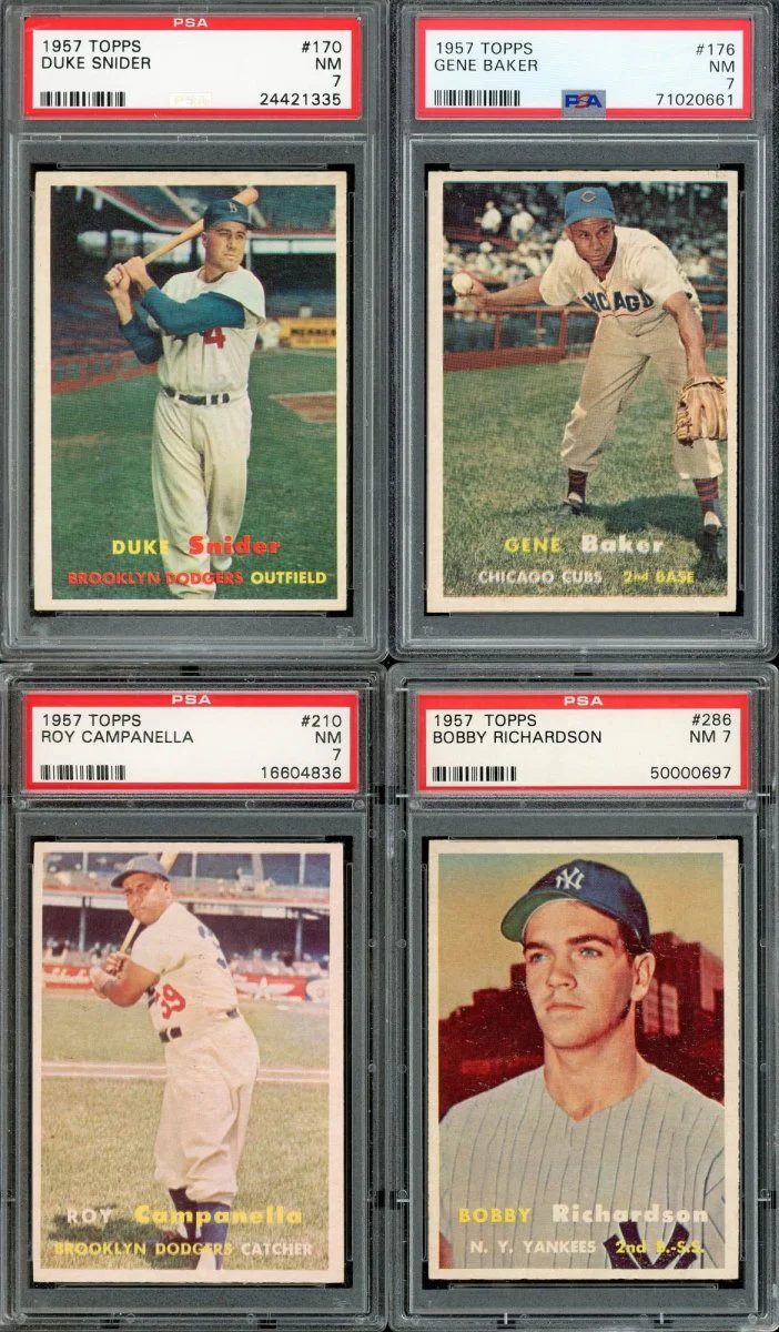1957 TOPPS BASEBALL COMPLETE PSA GRADED SET BREAK – 1 CARD PER BOX! ALL PSA 7 OR HIGHER! - Image 5
