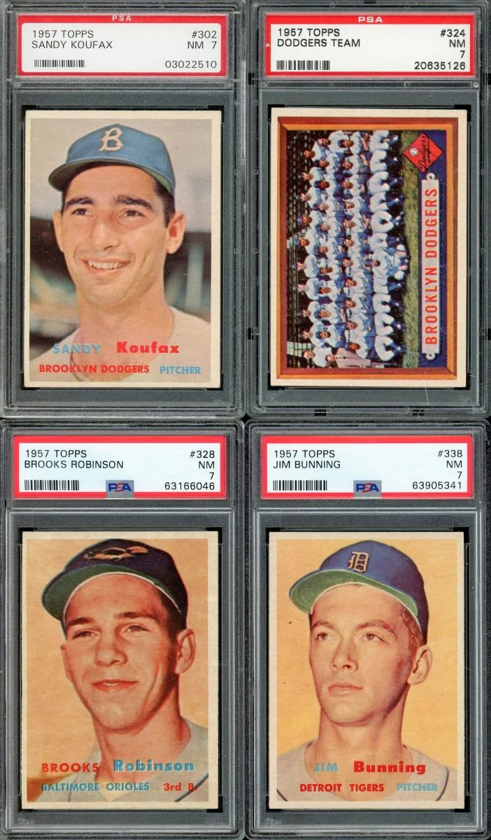 1957 TOPPS BASEBALL COMPLETE PSA GRADED SET BREAK – 1 CARD PER BOX! ALL PSA 7 OR HIGHER! - Image 6