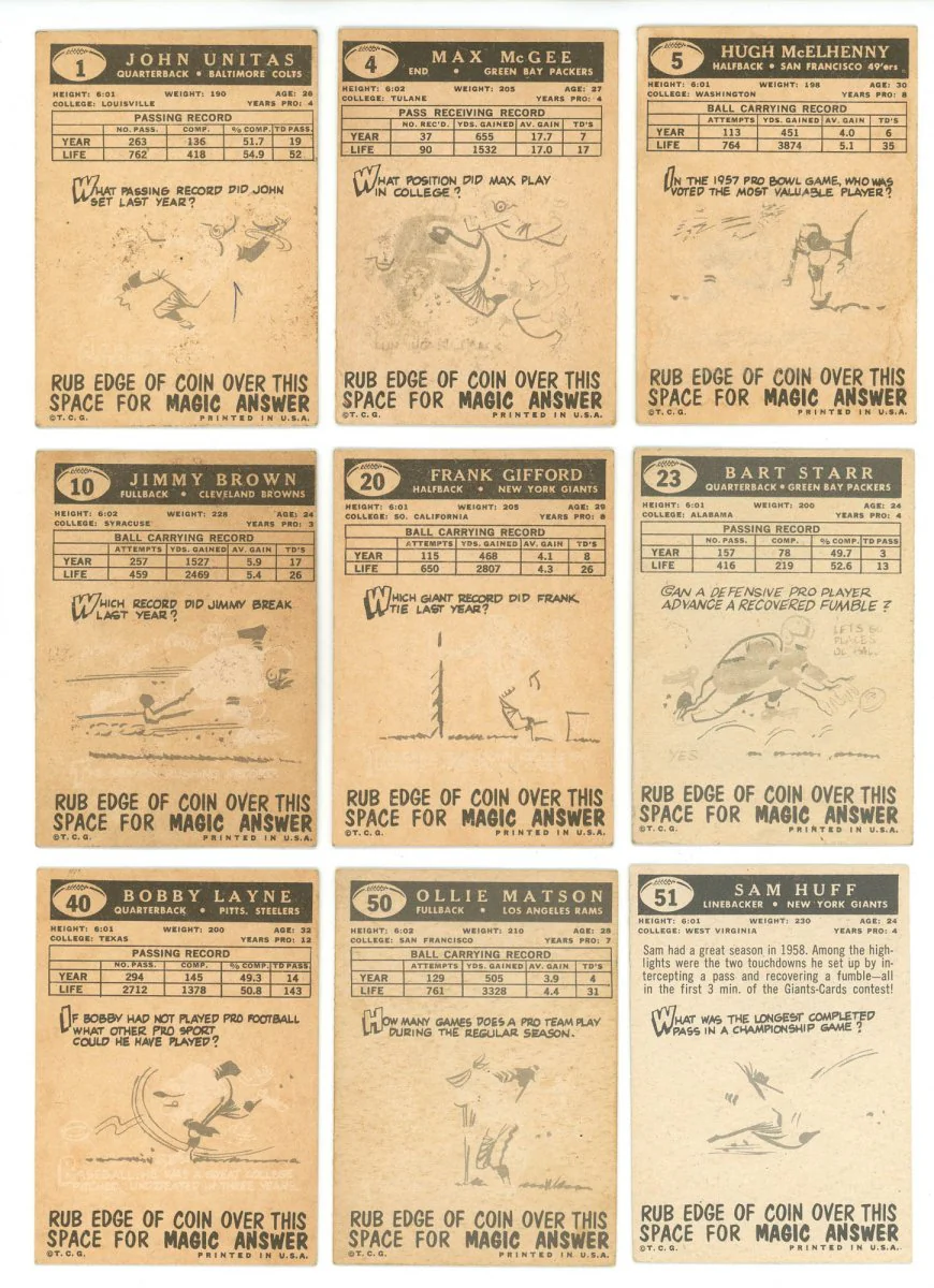 1959 TOPPS FOOTBALL COMPLETE SET BREAK - 6 CARDS PER BOX! A HOFER IN EVERY BOX! - Image 3