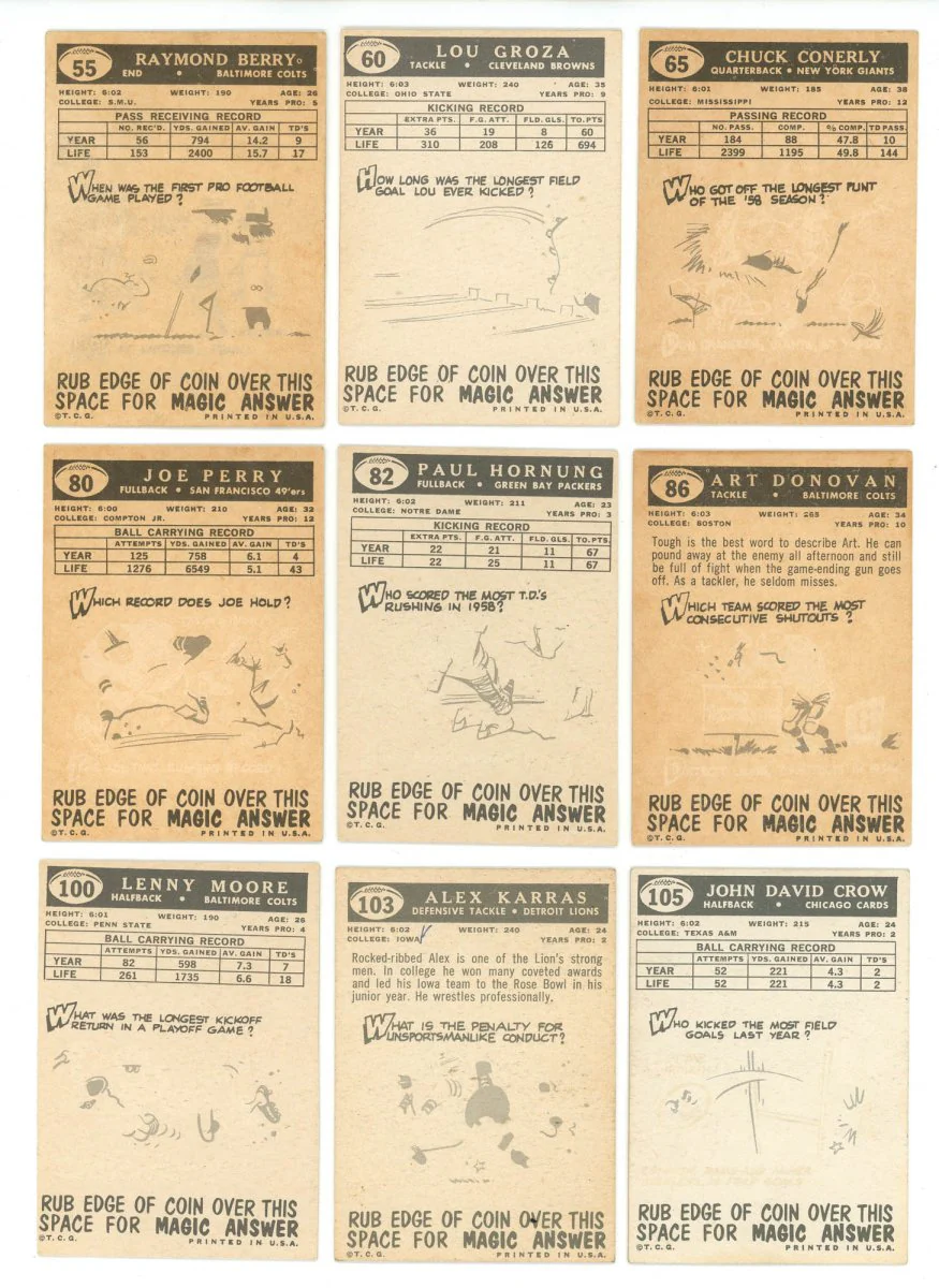 1959 TOPPS FOOTBALL COMPLETE SET BREAK - 6 CARDS PER BOX! A HOFER IN EVERY BOX! - Image 5