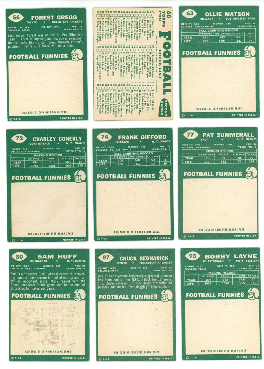 1960 TOPPS FOOTBALL COMPLETE SET BREAK – 4 CARDS PER BOX! 1 HOFER IN EVERY BOX! - Image 5