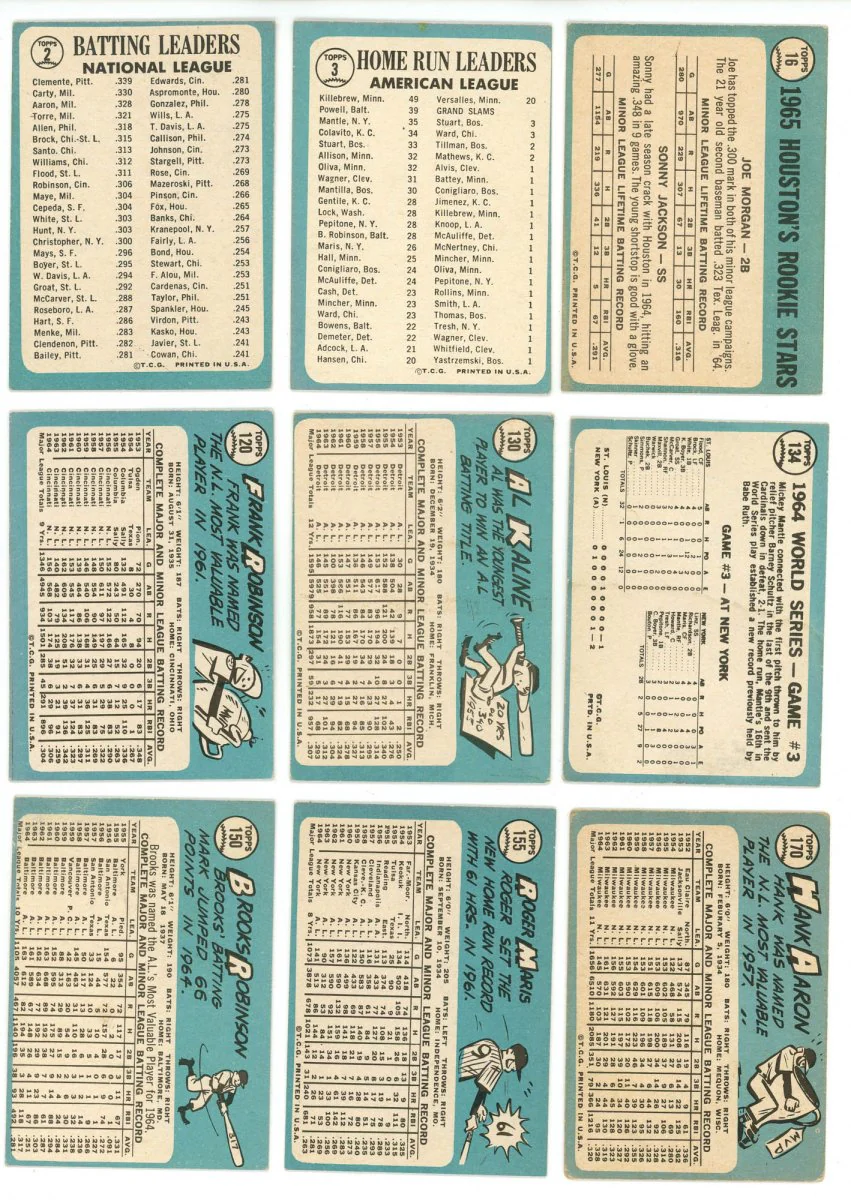 1965 TOPPS BASEBALL COMPLETE SET BREAK - 10 CARDS PER BOX! (1) HOFer & (1-2) High # Cards per box! - Image 5