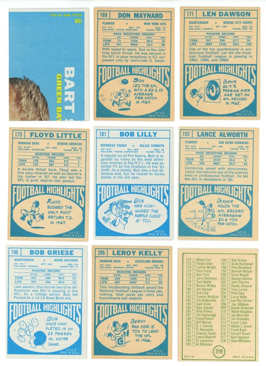 1968 TOPPS FOOTBALL COMPLETE SET BREAK - 6 CARDS PER BOX! 1 HOFER IN EVERY BOX! - Image 7