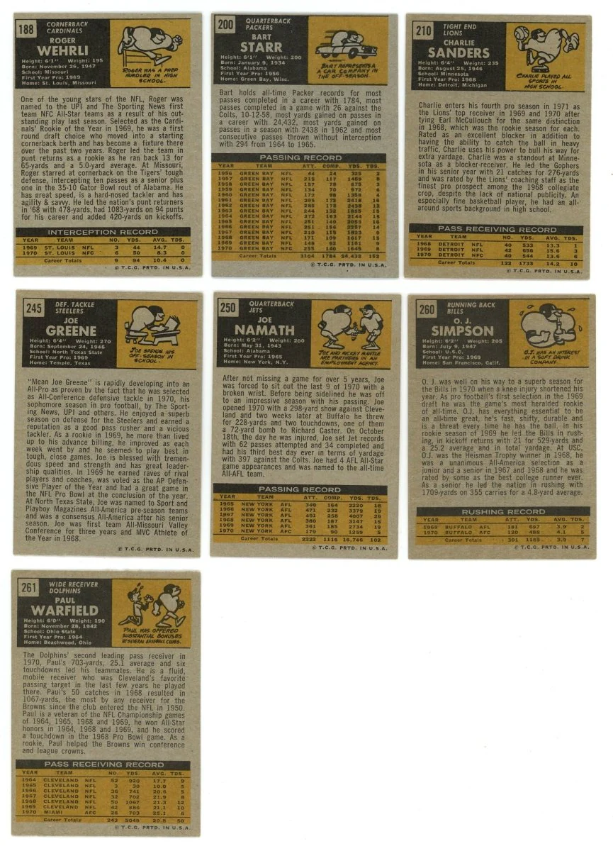 1971 TOPPS FOOTBALL COMPLETE SET BREAK - 10 CARDS PER BOX! - Image 8