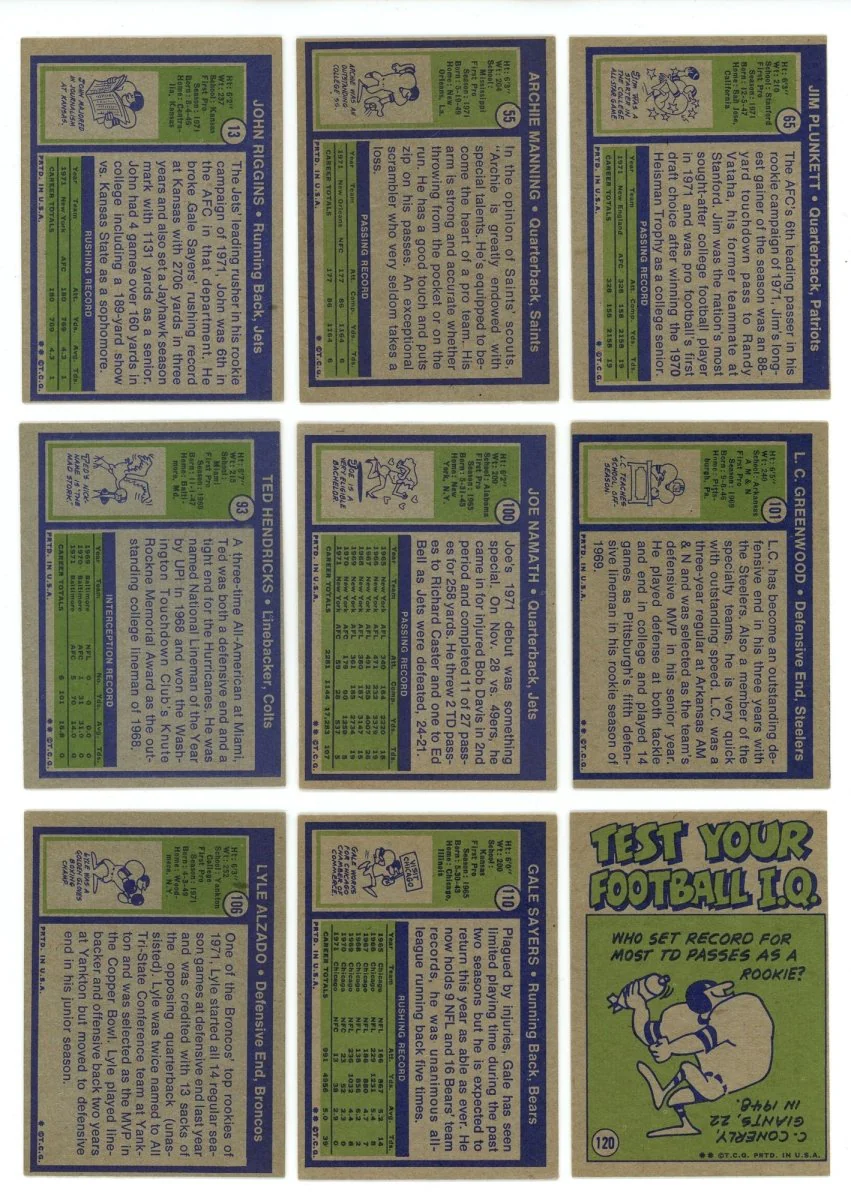 1972 TOPPS FOOTBALL LOW NUMBER SET BREAK BOX– 10 CARDS PER BOX! - Image 4