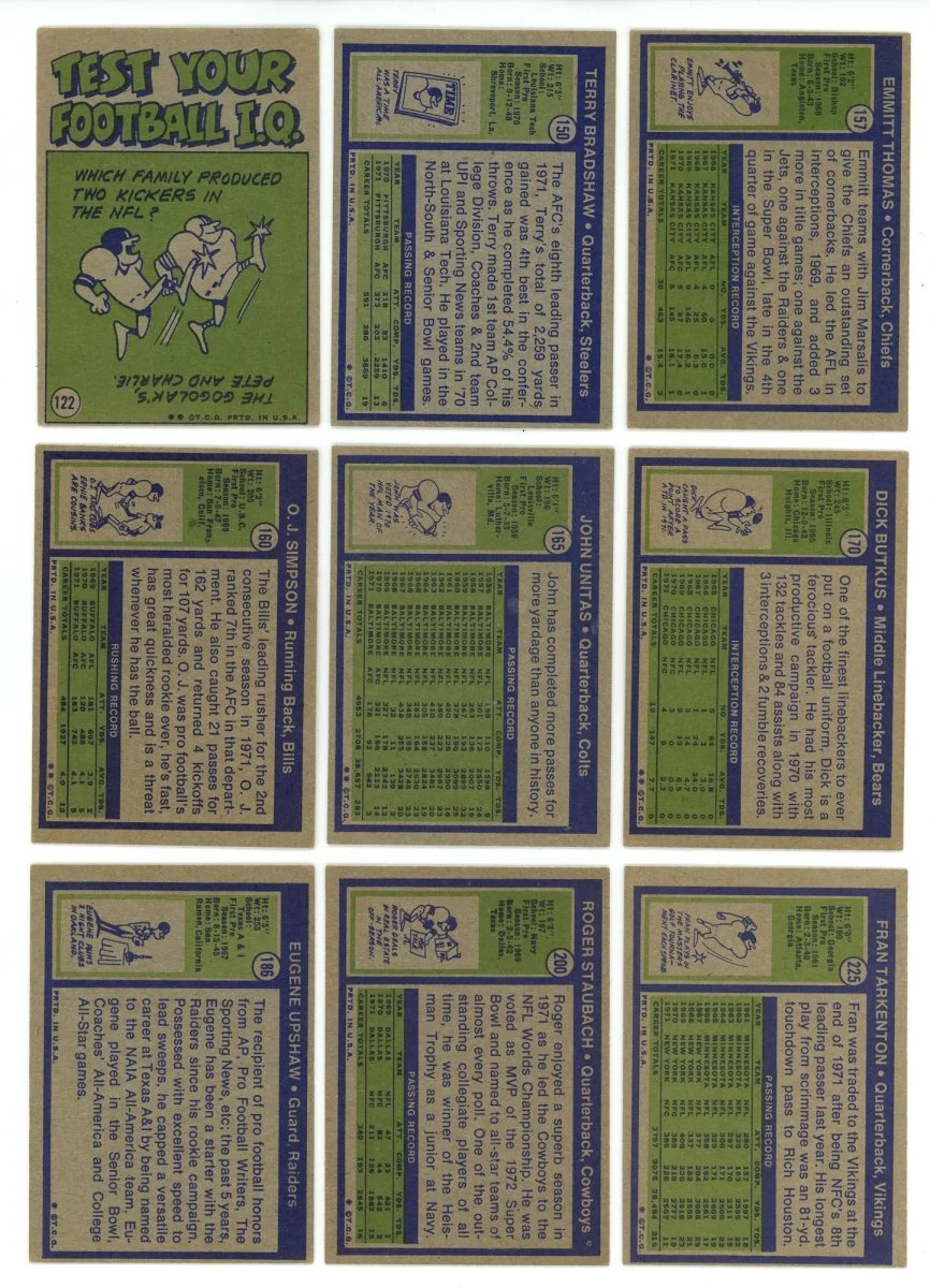 1972 TOPPS FOOTBALL LOW NUMBER SET BREAK BOX– 10 CARDS PER BOX! - Image 6
