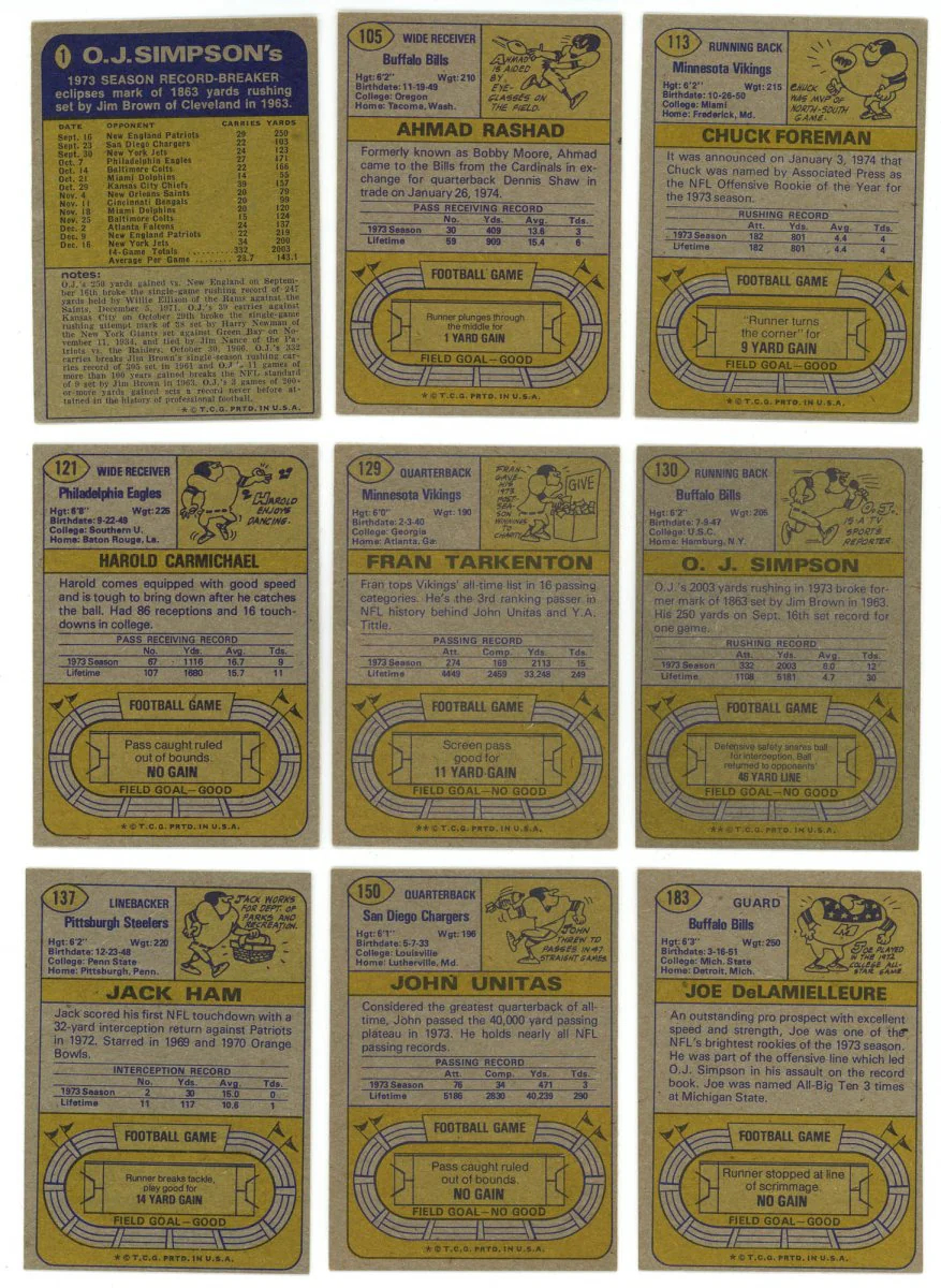 1974 TOPPS FOOTBALL COMPLETE SET BREAK - 18 CARDS PER BOX! 2 HOFERS IN EVERY BOX! - Image 3