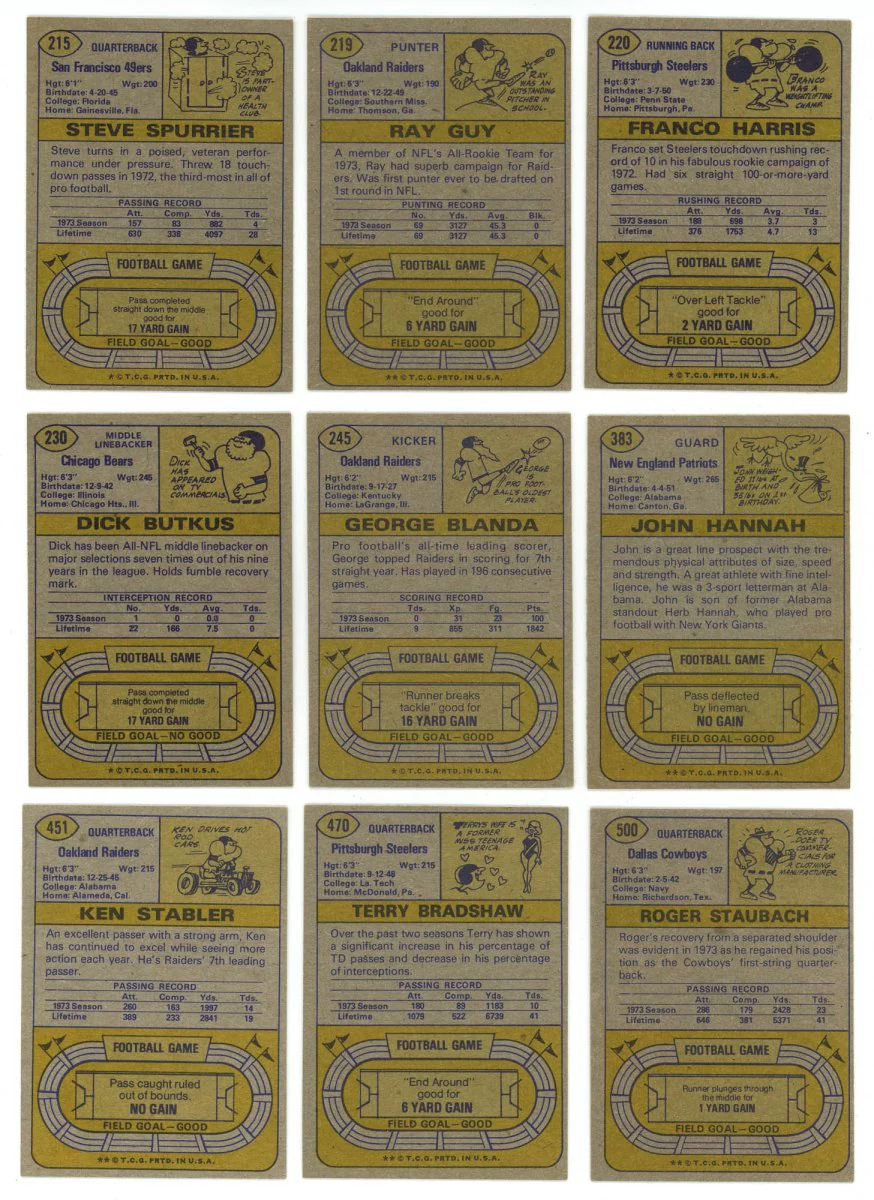 1974 TOPPS FOOTBALL COMPLETE SET BREAK - 18 CARDS PER BOX! 2 HOFERS IN EVERY BOX! - Image 5