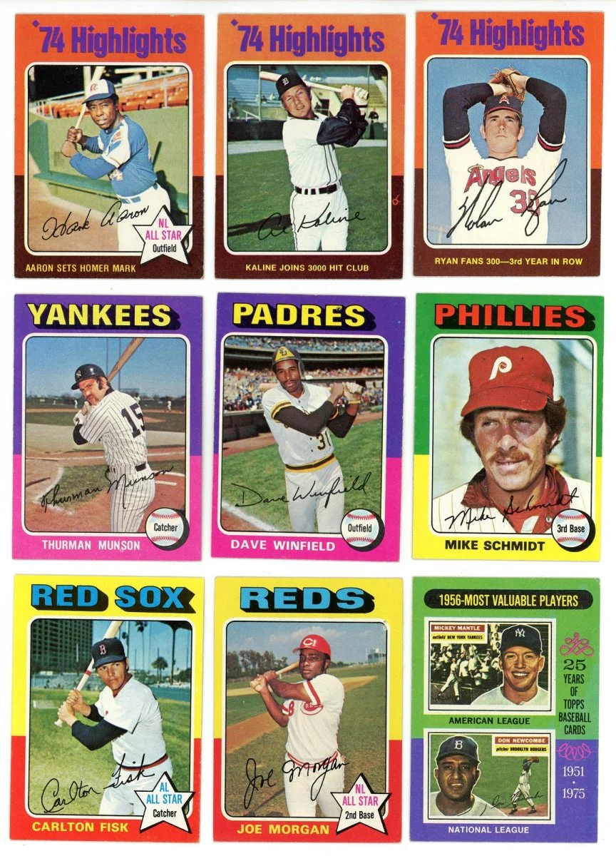 1975 TOPPS BASEBALL COMPLETE SET BREAK - 15 CARDS PER BOX! INCLUDES 1 OR MORE HOFER! - Image 2