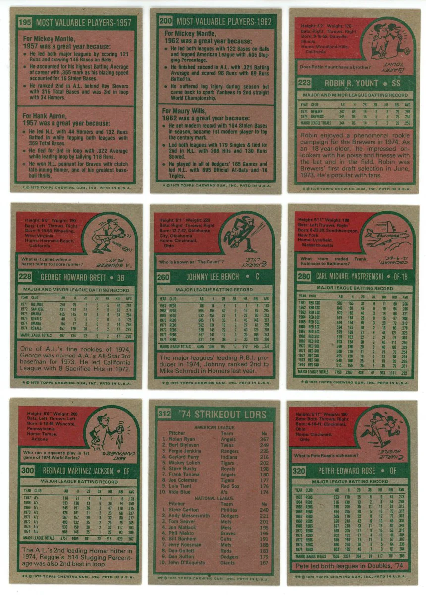 1975 TOPPS BASEBALL COMPLETE SET BREAK - 15 CARDS PER BOX! INCLUDES 1 OR MORE HOFER! - Image 5