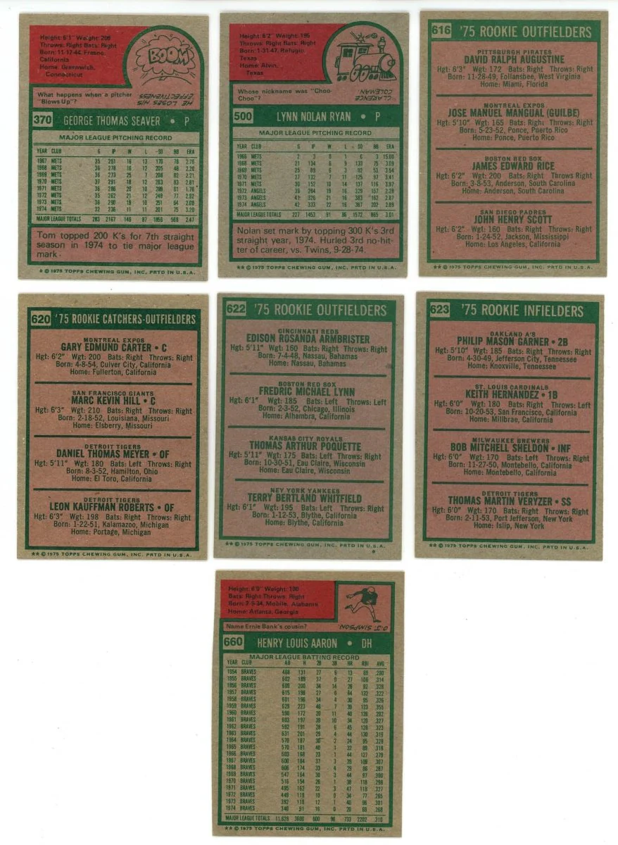 1975 TOPPS BASEBALL COMPLETE SET BREAK - 15 CARDS PER BOX! INCLUDES 1 OR MORE HOFER! - Image 7