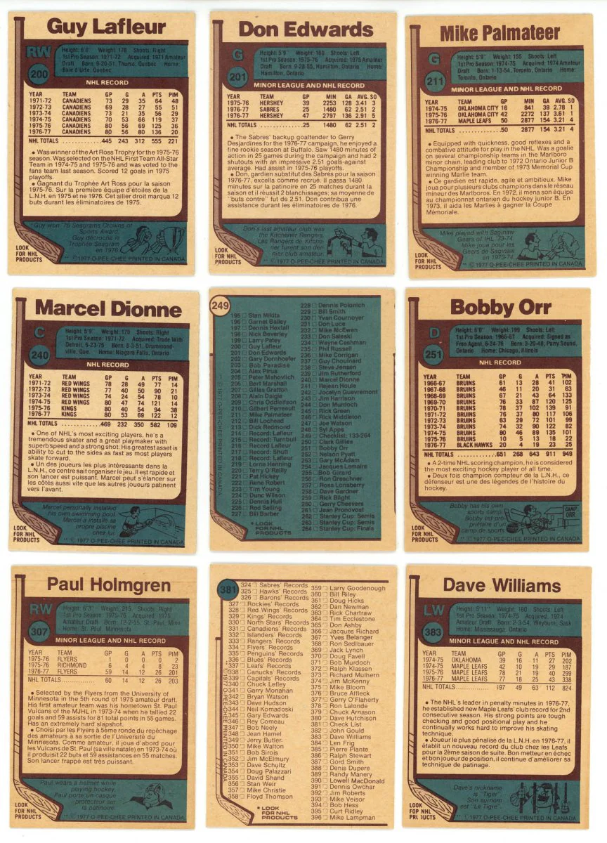1977-78 O-PEE-CHEE HOCKEY COMPLETE SET BREAK - 18 CARDS PER BOX! 2 HOFERS PER BOX! - Image 5