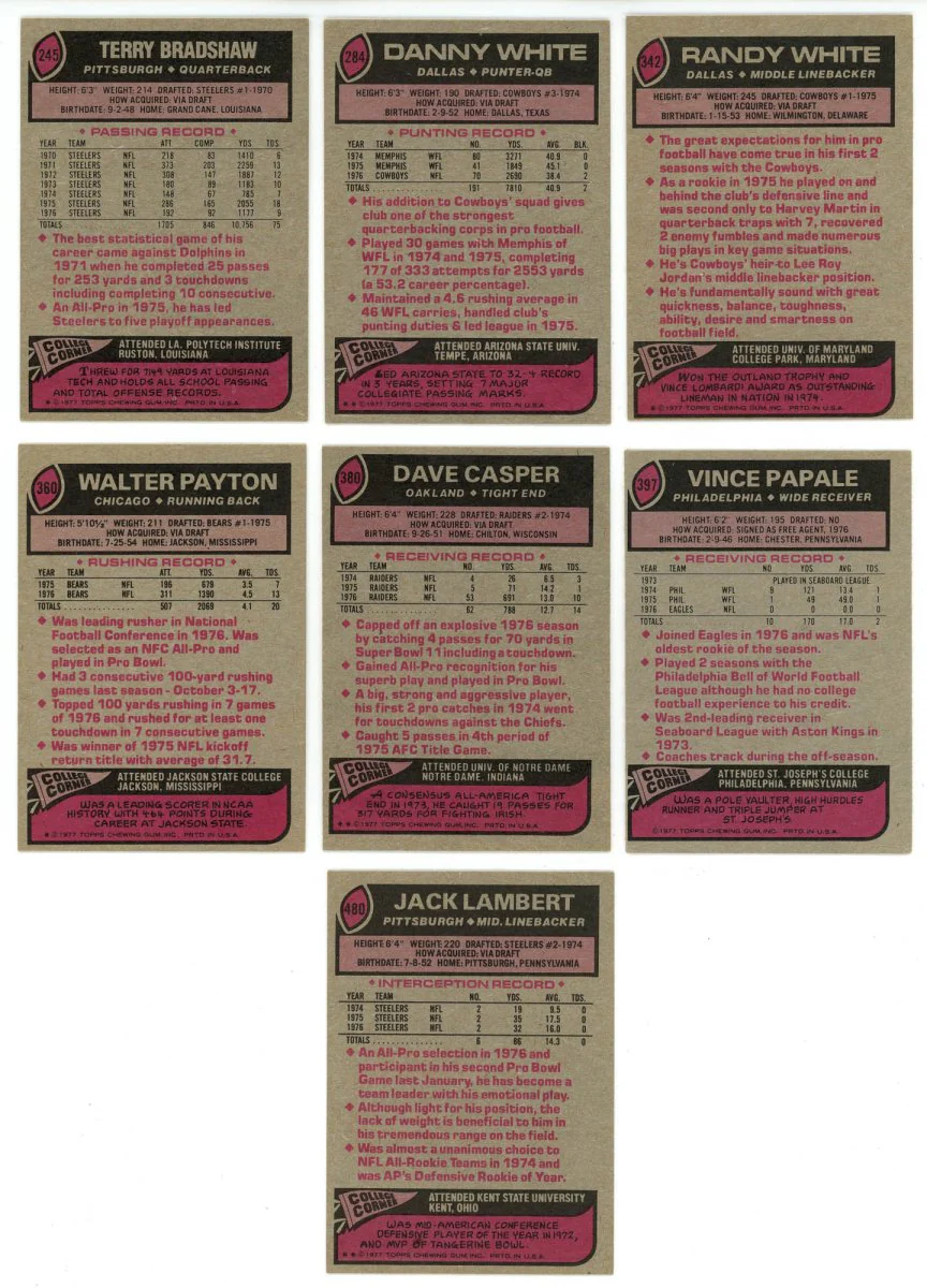 1977 TOPPS FOOTBALL COMPLETE SET BREAK - 19 CARDS PER BOX! 2 HOFERS PER BOX! - Image 5