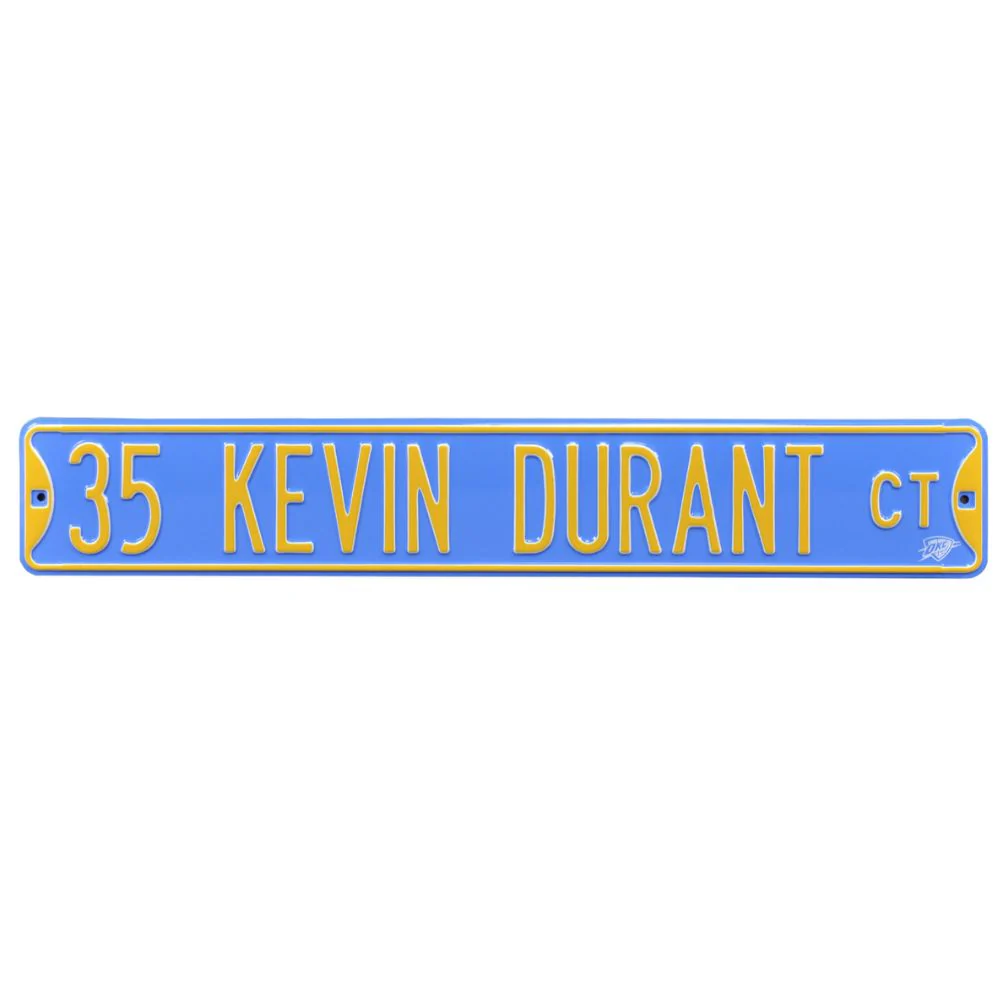 Oklahoma City Thunder - 35 KEVIN DURANT CT - Embossed Steel Street Sign