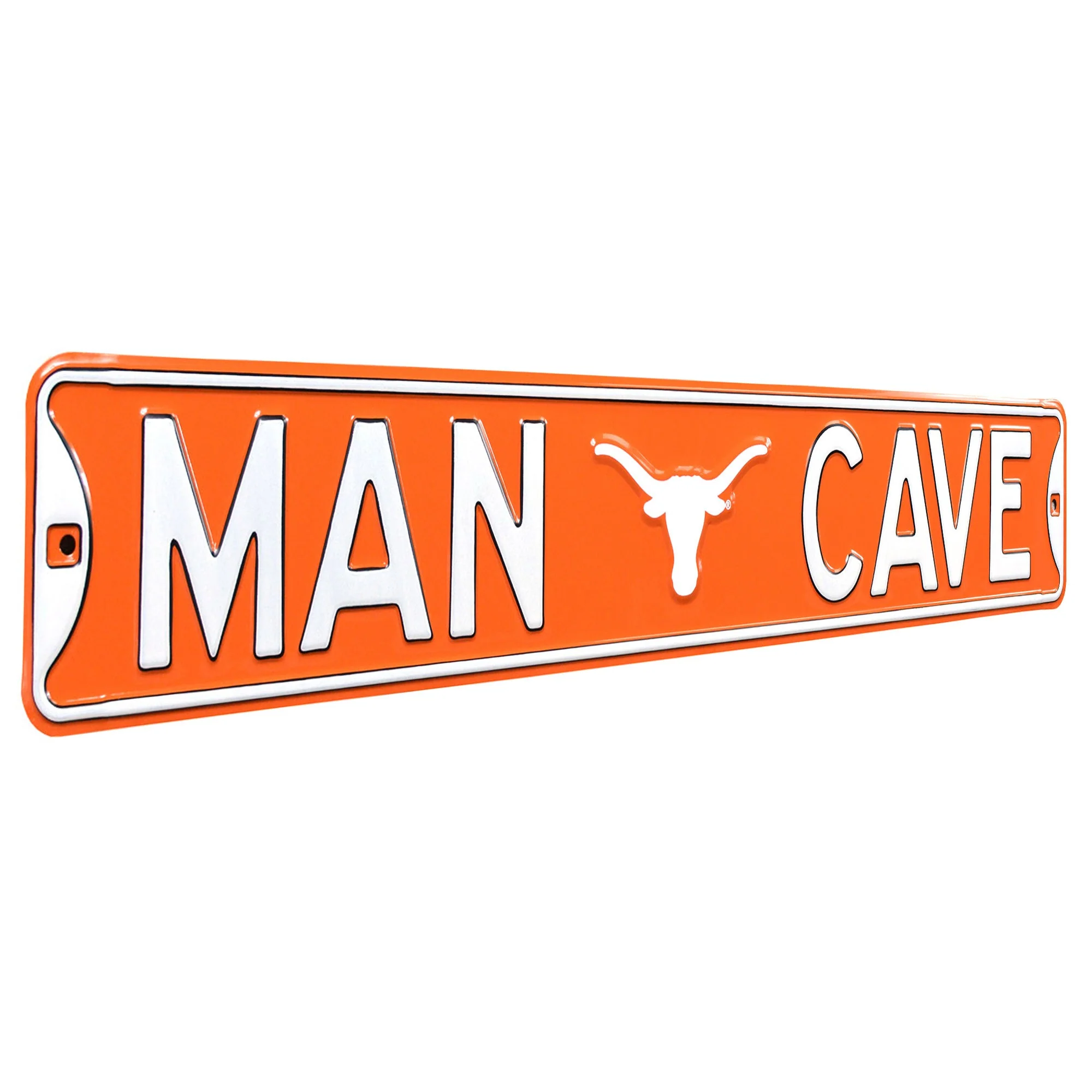 Texas Longhorns - MAN CAVE - Embossed Steel Street Sign