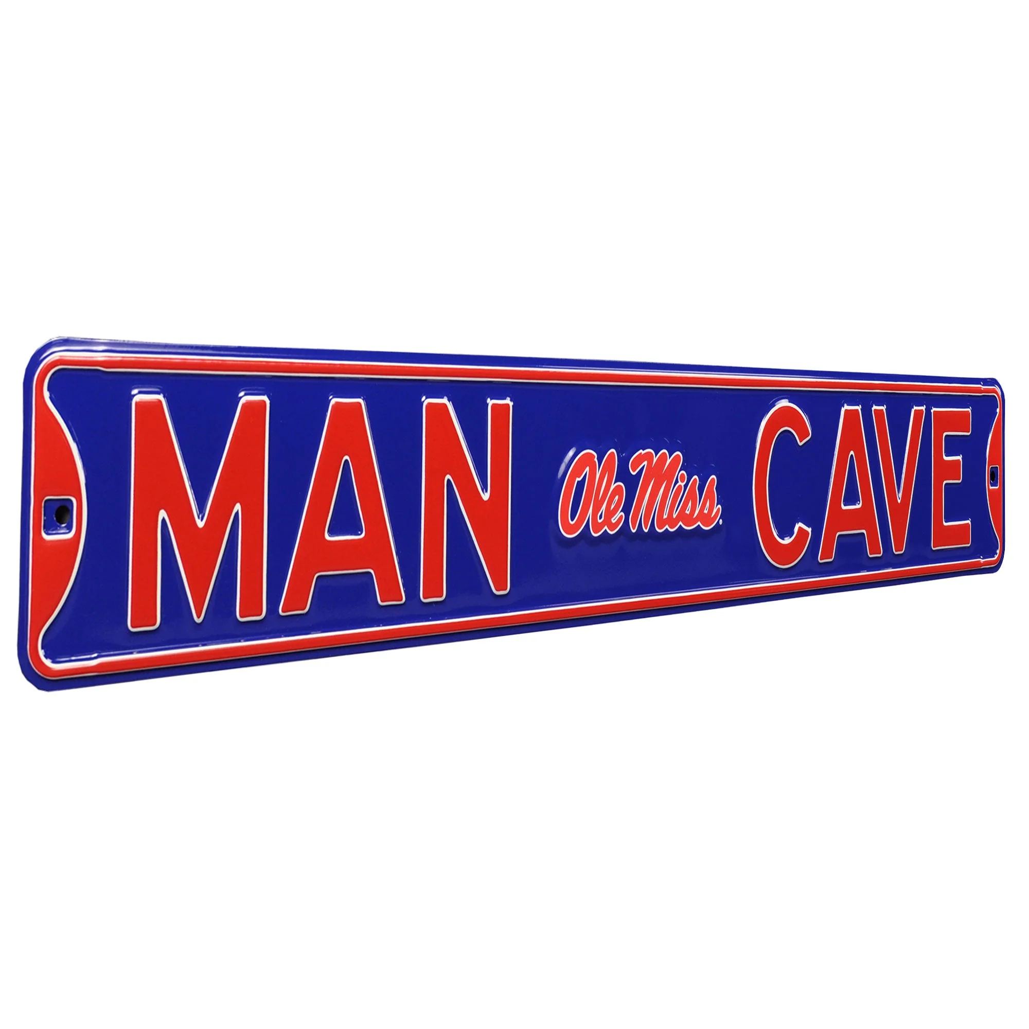 Ole Miss Rebels - MAN CAVE - Embossed Steel Street Sign