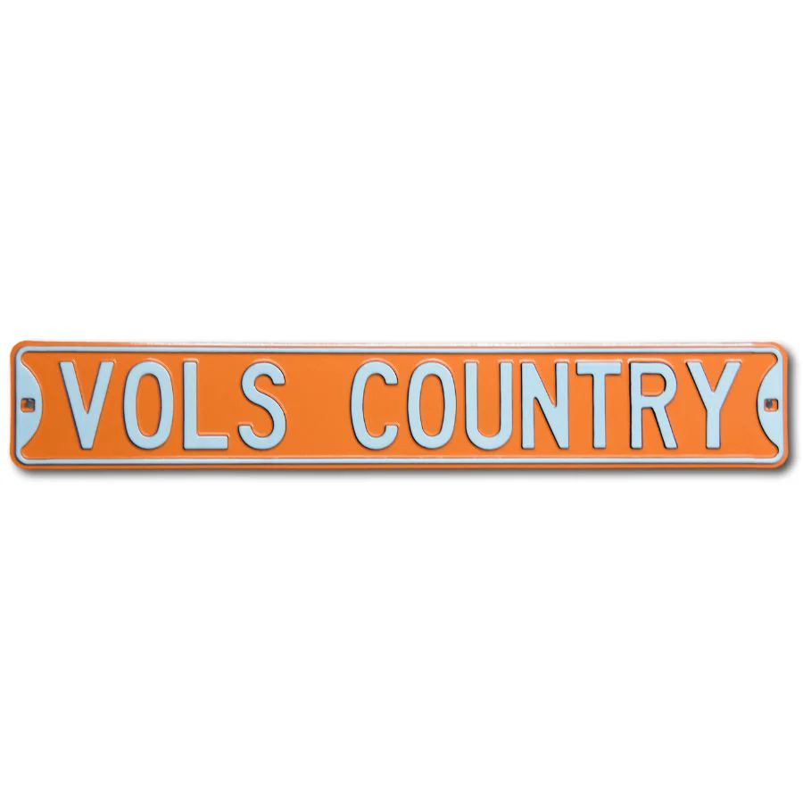 Tennessee Volunteers - VOLS COUNTRY - Embossed Steel Logo Street Sign