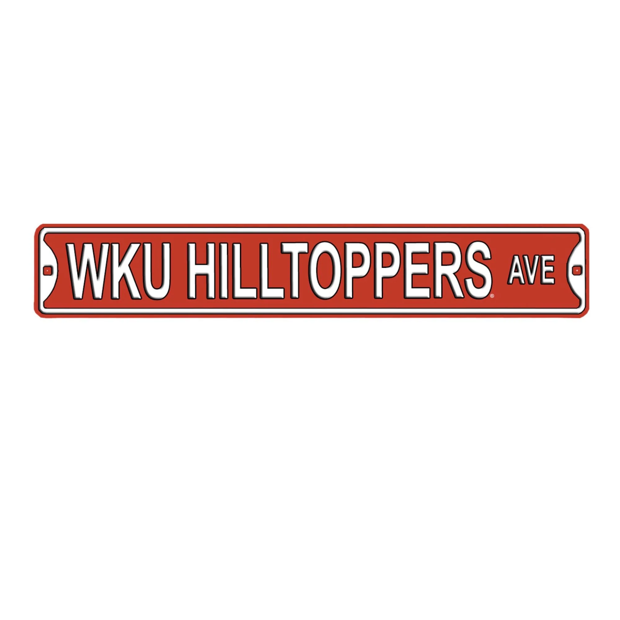 Western Kentucky Hilltoppers - WKU HILLTOPPERS AVE - Embossed Steel Street Sign