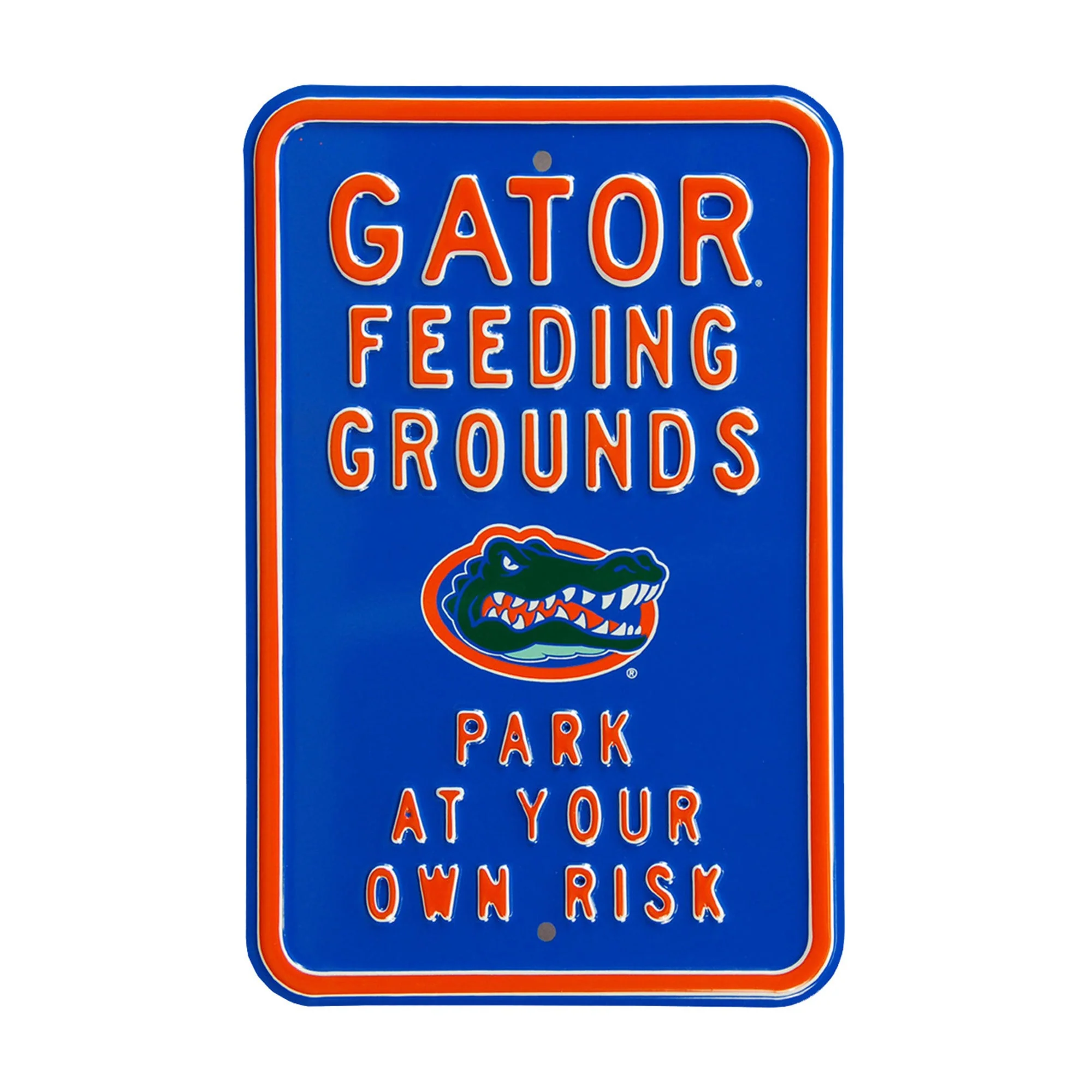 Florida Gators - GATOR FEEDING GROUNDS - Embossed Steel Parking Sign