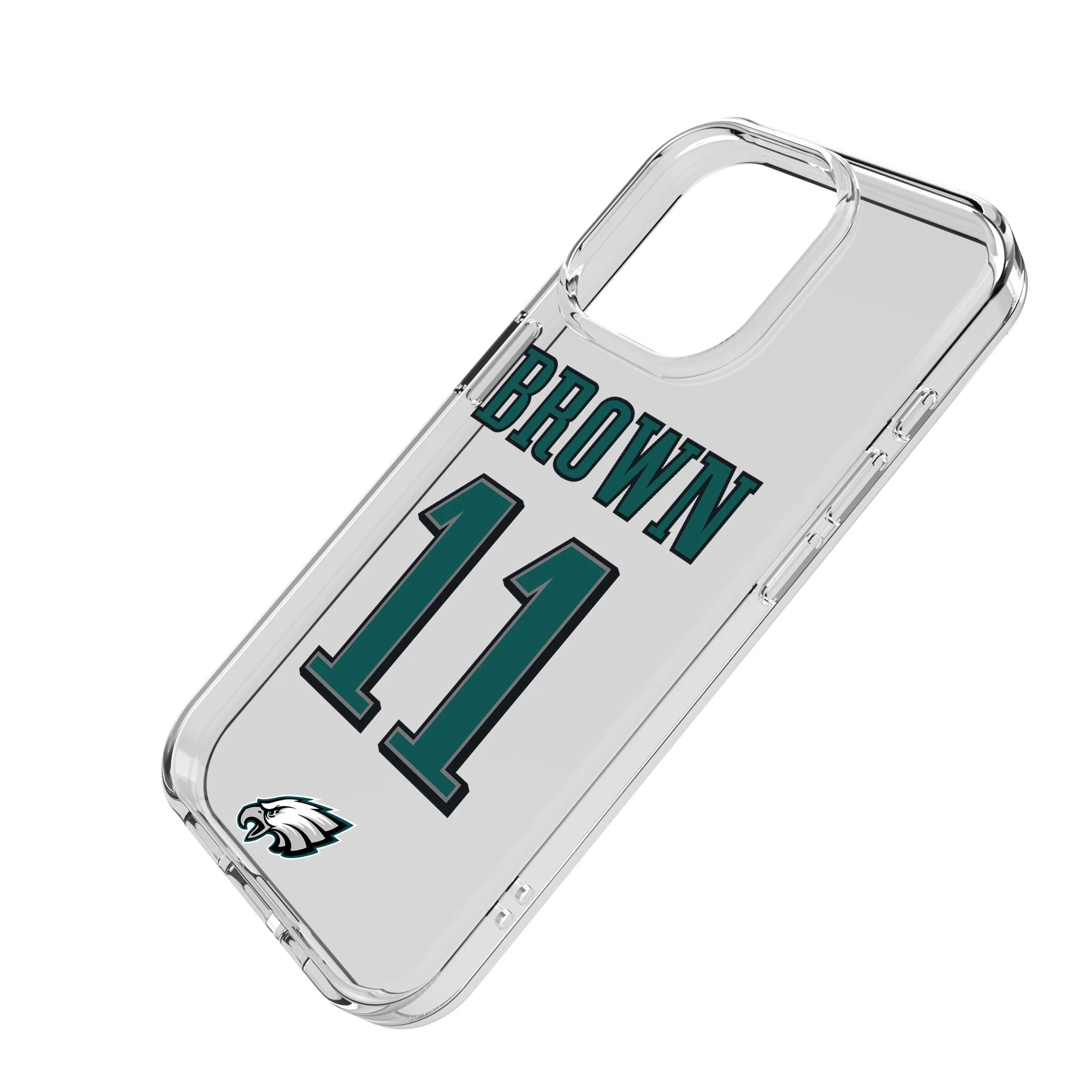 A.J. Brown Philadelphia Eagles 11 Game Tactic Clear Phone Case for Apple iPhone - Image 2