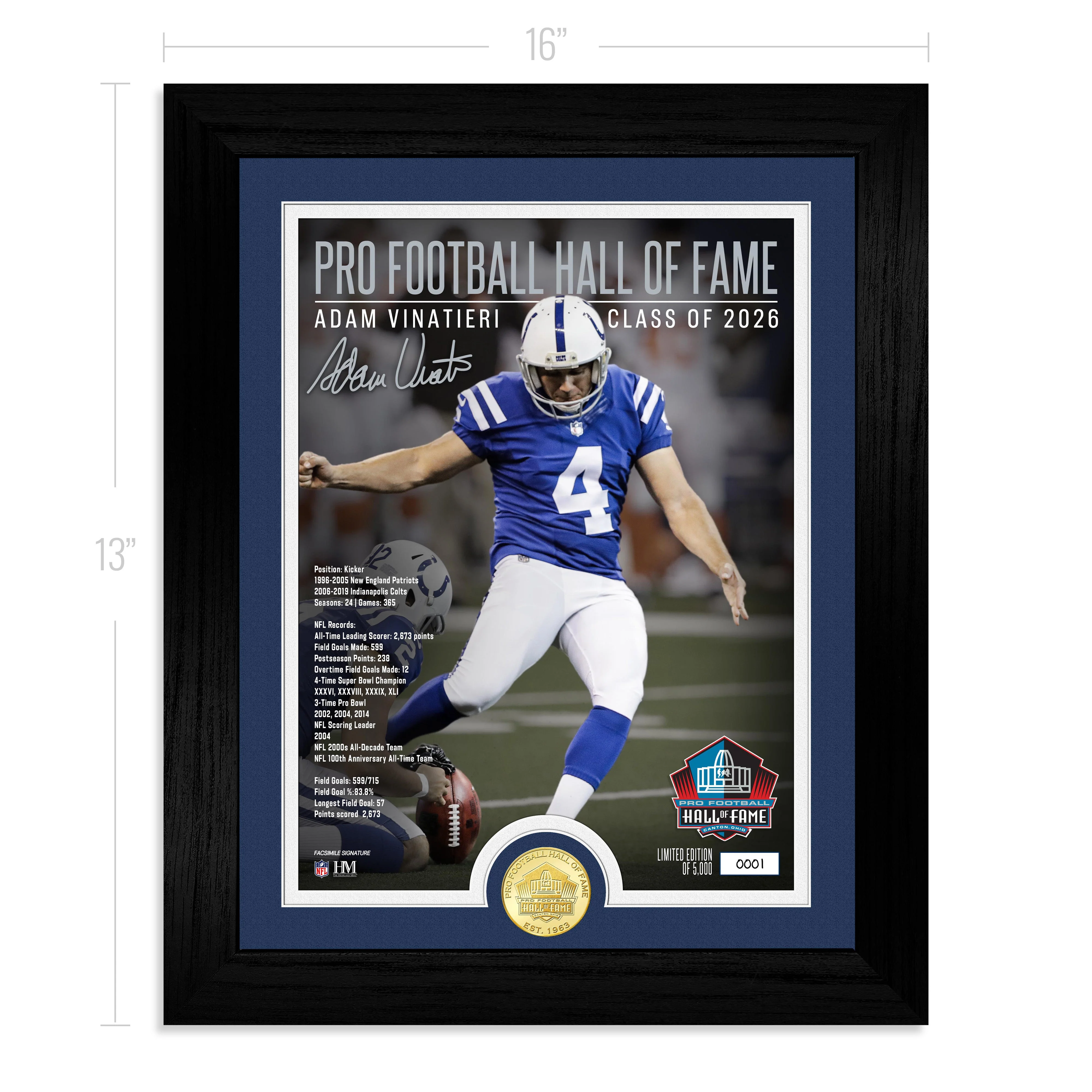 Adam Vinatieri Colts 2026 NFL Hall of Fame Induction Bronze Coin Photo Mint - Image 4