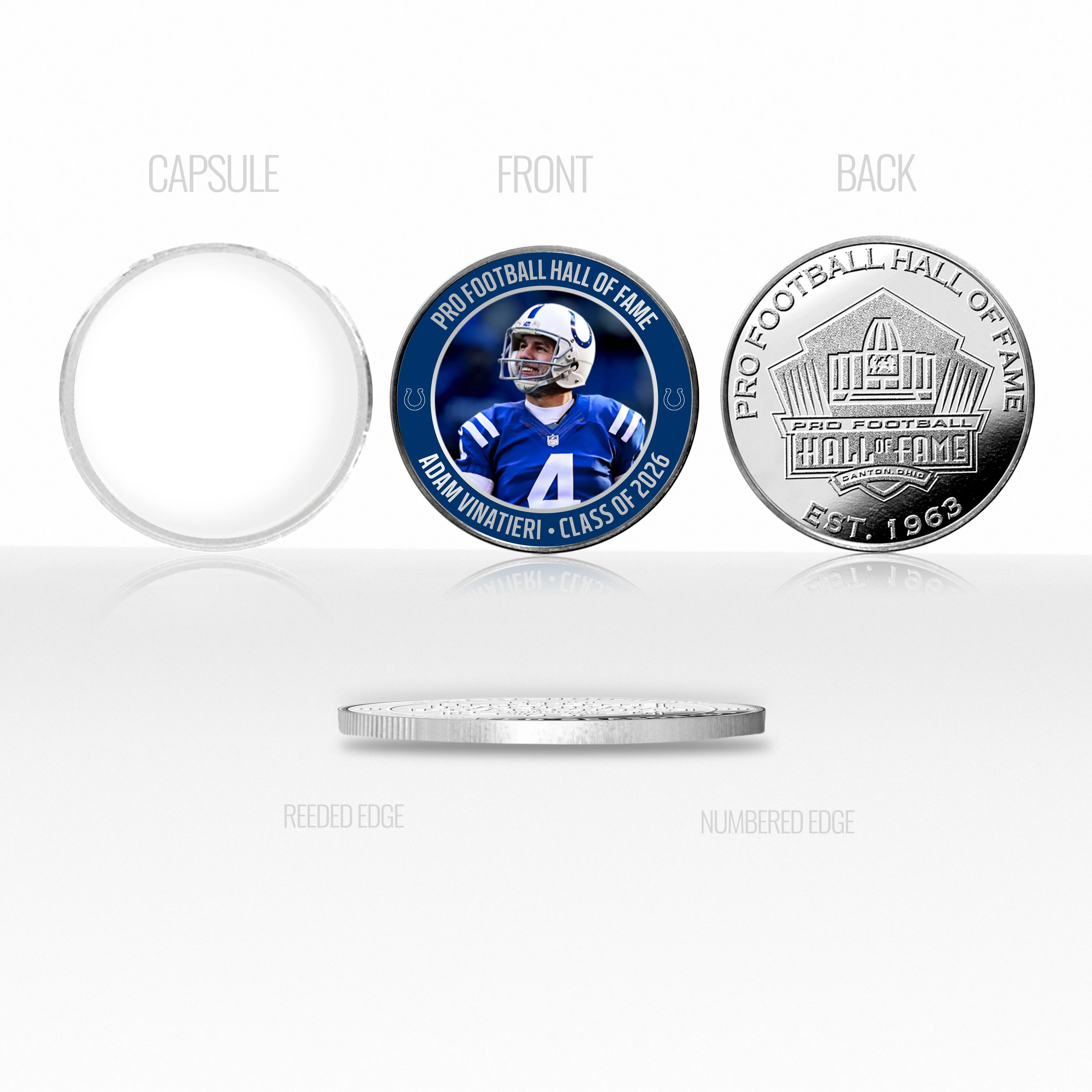 Adam Vinatieri Colts 2026 NFL Hall of Fame Induction Silver Plated Coin - Image 3