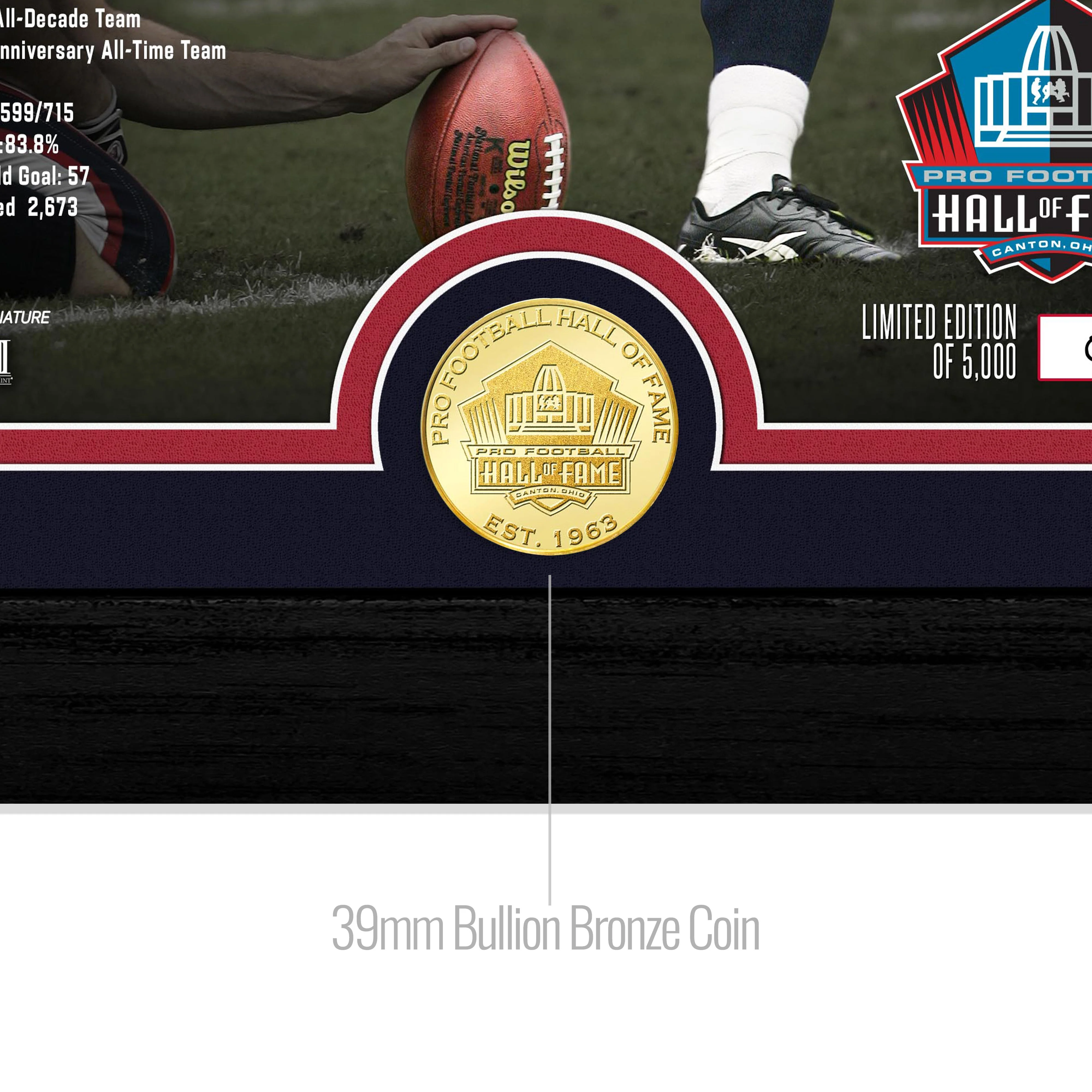 Adam Vinatieri Patriots 2026 NFL Hall of Fame Induction Bronze Coin Photo Mint - Image 2