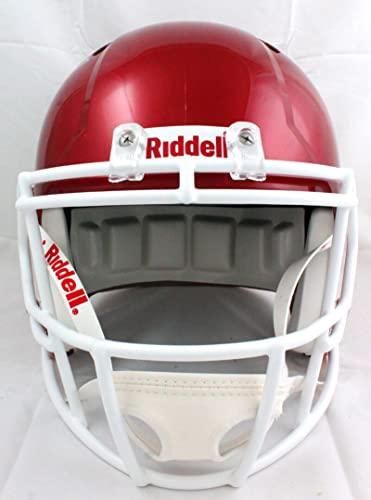 Adrian Peterson Autographed Oklahoma Sooners F/S Riddell Speed Helmet-Beckett W Hologram Silver - Image 4