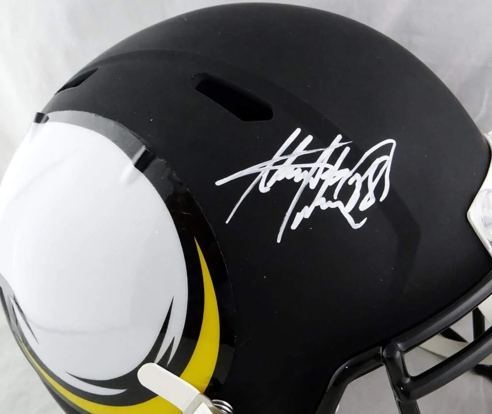 Adrian Peterson Autographed Vikings F/S AMP Speed Helmet - Beckett W Auth *White - Image 2