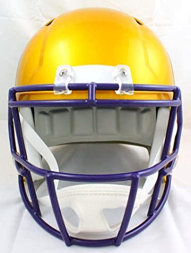 Adrian Peterson Autographed Vikings F/S Flash Speed Helmet-Beckett W Hologram Black - Image 4
