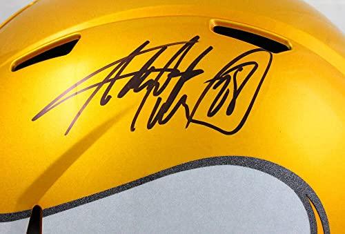 Adrian Peterson Autographed Vikings F/S Flash Speed Helmet-Beckett W Hologram Black - Image 5