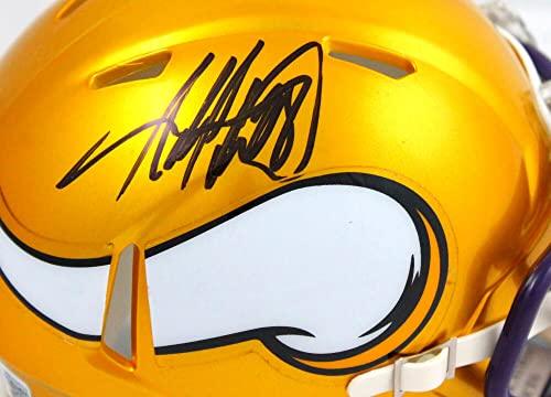 Adrian Peterson Signed Minn. Vikings Flash Speed Mini Helmet-Beckett W Hologram Black - Image 3