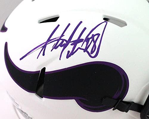 Adrian Peterson Signed Minn Vikings Lunar Speed Mini Helmet- Beckett W Purple - Image 3