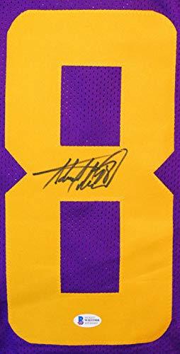 Adrian Peterson Signed Purple Pro Style Jersey w/Yellow Num- Beckett WBlack 8 - Image 3