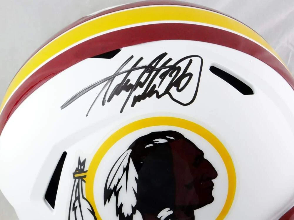 Adrian Peterson Signed Redskins F/S Flat White Speed Helmet- Beckett W Auth *Blk - Image 2