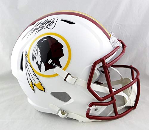 Adrian Peterson Signed Redskins F/S Flat White Speed Helmet- Beckett W Auth *Blk - Image 4