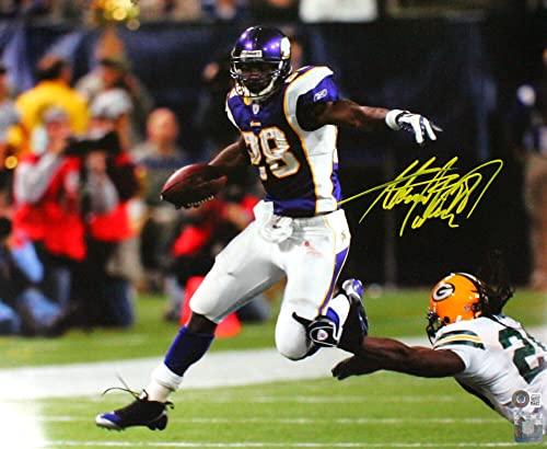 Adrian Peterson Signed Vikings 16x20 Running HM Photo-Beckett W Hologram Yellow