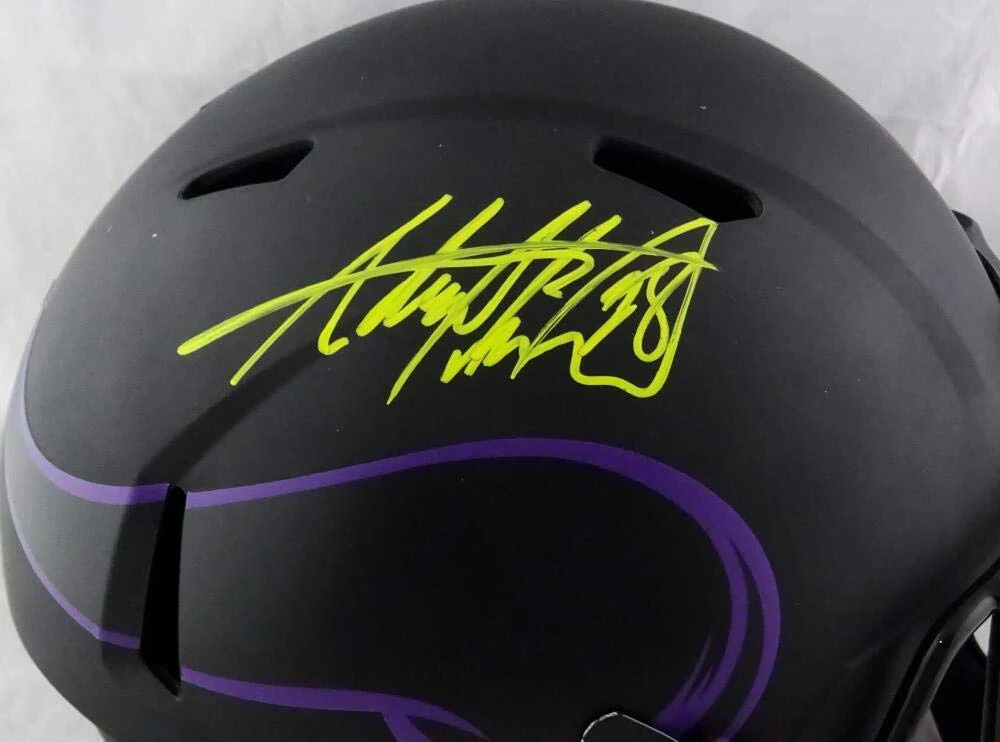 Adrian Peterson Signed Vikings F/S Eclipse Speed Helmet - Beckett W Auth *Yellow - Image 2