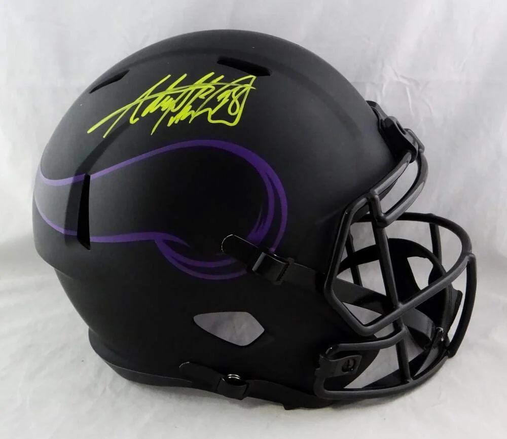 Adrian Peterson Signed Vikings F/S Eclipse Speed Helmet - Beckett W Auth *Yellow - Image 3