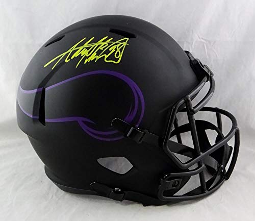 Adrian Peterson Signed Vikings F/S Eclipse Speed Helmet - Beckett W Auth *Yellow - Image 4