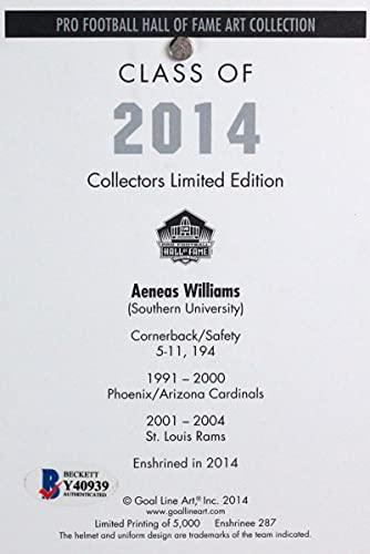 Aeneas Williams Autographed Arizona Cardinals Goal Line Art Card- Beckett Blue - Image 2
