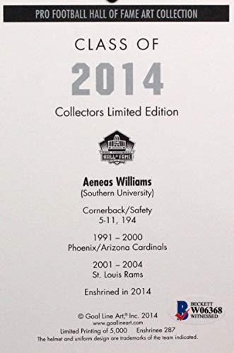 Aeneas Williams Signed Arizona Cardinals Goal Line Art Card W/HOF- Beckett Witness Auth - Image 2