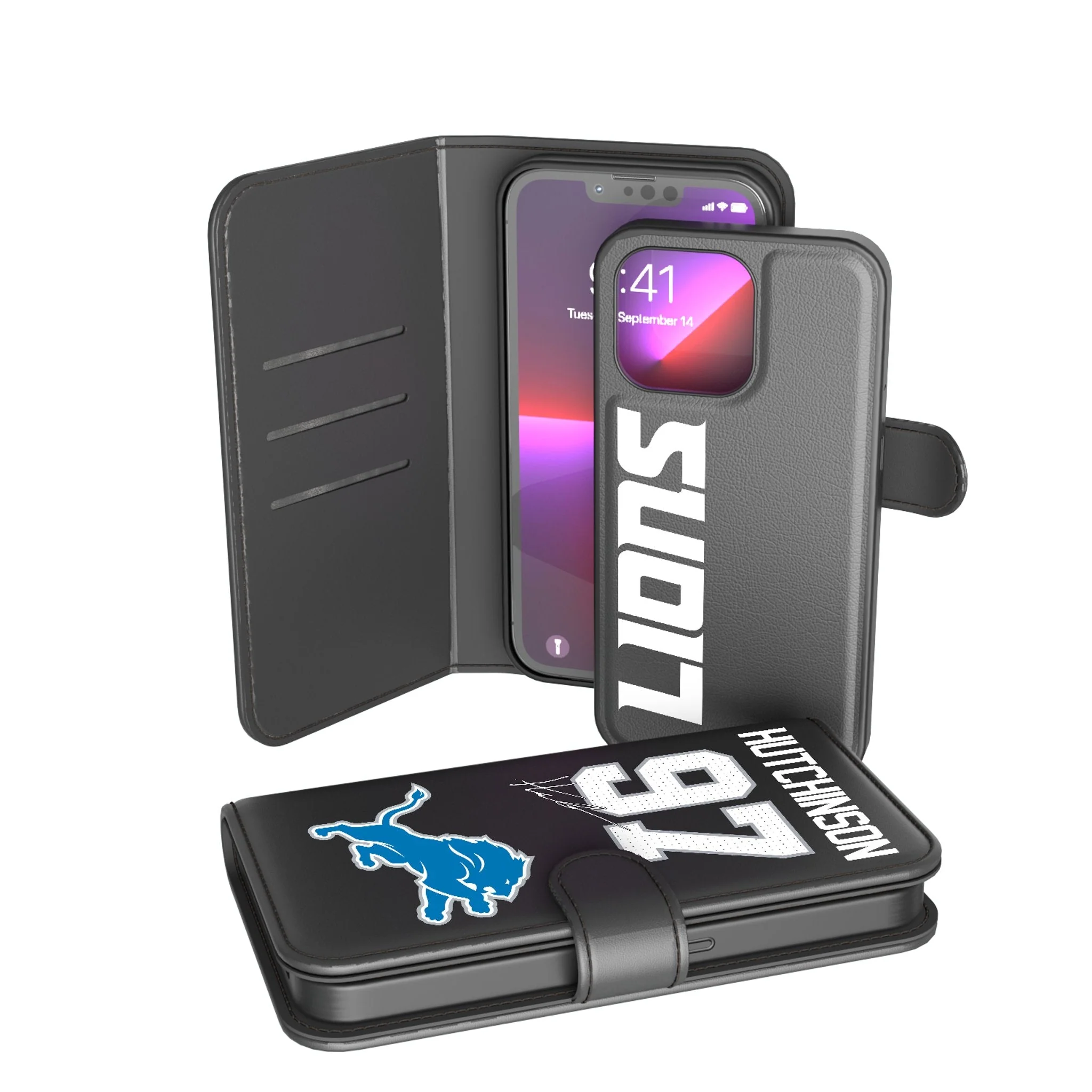 Aidan Hutchinson Detroit Lions 97 Ready Wallet Phone Case