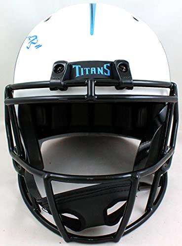 AJ Brown Autographed Tennessee Titans Lunar Speed F/S Helmet- Beckett W LT BLUE - Image 4
